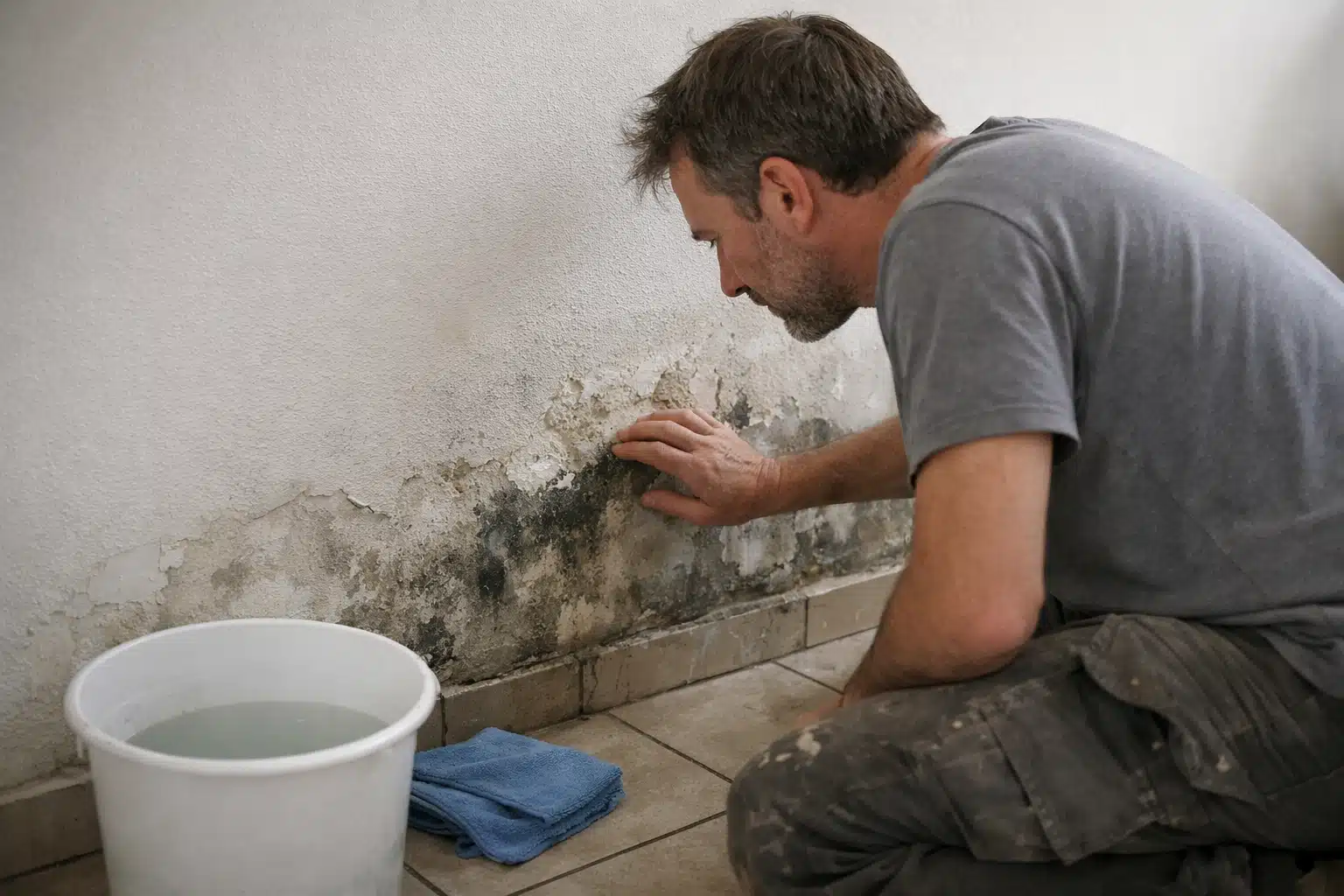 Traitement de l'humidité avant isolation d'un mur intérieur avec détection des problèmes d'infiltration